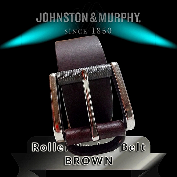 Johnston & Murphy Roller Buckle Belt | 42 inch Brown Leather | Style 75-7503 - Picture 10 of 13